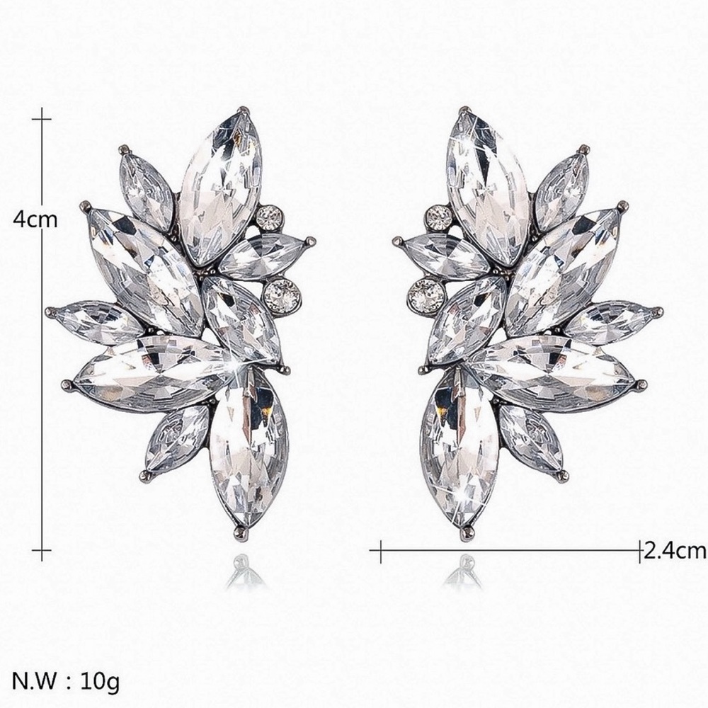 2/$20! Crystal Cluster Prom Bridal Stud Earrings - Picture 7 of 9